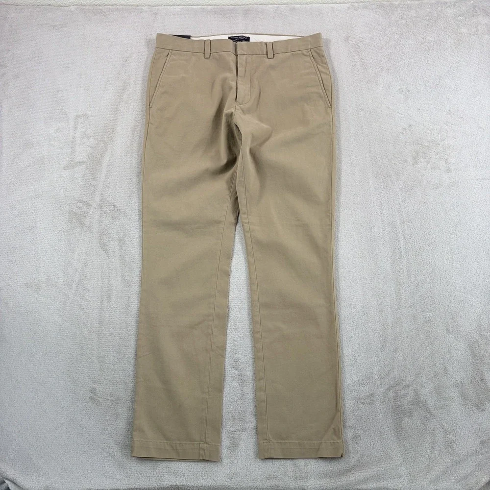 Banana Republic Fulton Chino Skinny Fit Pants in Beige Men Fits 34x31 Tag 33x32